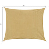 210D Rectangular Shade Sail Solar Canvas Sun Awning Sand, 4 x 6m - Side View