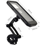 Waterproof Anti Theft Motorcycle Phone Holder Bicycle Phone Mount for 5.5 to 6.7 Inch Phones, 1 inch - Front View