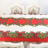 Tablecloth for Christmas Rectangular Polyester Stain Resistant Tablecloth Christmas Red Tablecloths Stain Resistant Table Protector for Parties - Front View