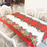 Tablecloth for Christmas Rectangular Polyester Stain Resistant Tablecloth Christmas Red Tablecloths Stain Resistant Table Protector for Parties