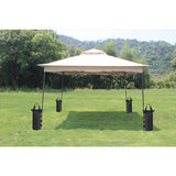 4 Pack Heavy Duty Weight Bags Double Stitched Leg Weights for Pop up Awning Tent Weighted Feet Sandbag Outdoor Bag Black, Round, Black, 15 x 49cm - Front View