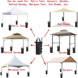 4 Pack Heavy Duty Weight Bags Double Stitched Leg Weights for Pop up Awning Tent Weighted Feet Sandbag Outdoor Bag Black, Round, Black, 15 x 49cm