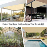 Rectangular Shade Net, Outdoor Lightweight Shade Cloth for Awning Pool Garage, Shade Cloth with Heavy Duty Grommets, Beige, 3 x 7m - Side View
