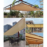 Rectangular Shade Net, Outdoor Lightweight Shade Cloth for Awning Pool Garage, Shade Cloth with Heavy Duty Grommets, Beige, 3 x 7m
