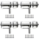 4 Pieces Mini Stainless Steel Sliding Door Latches Safety Door Latches with Screws for Bathroom Door Wooden Door Pet Door Bedroom, 65mm