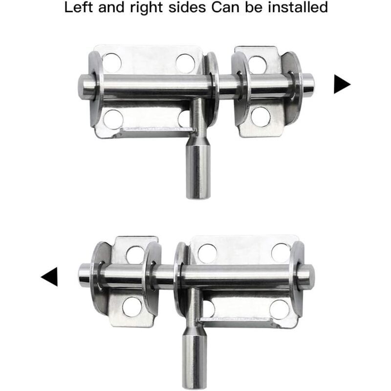 4 Pieces Mini Stainless Steel Sliding Door Latches Safety Door Latches with Screws for Bathroom Door Wooden Door Pet Door Bedroom, 65mm