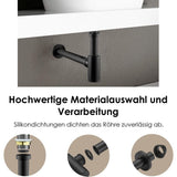 Brass Basin Drain, Keymark Universal Siphon with Extension Tube, 1 Adjustable Siphon Anti Odor Leak Proof, Matte Black, 0.25 x 32mm, 200mm - Front View