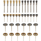 36 Pieces Brass Polishing Brush Metallic Set for Drill Tools Stainless Steel Wire Metal Drilling Rotary Brushes