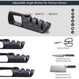 Kitchen Sharpener Professional Knife Sharpener, Knife Sharpener with Non Slip Eraser for Knives, Scissors Knife Sharpeners - Front View