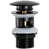 Universal G1 0.25 Brass Pop up Basin Drain Pop up Basin Drain with Overflow Click Clack System, Tool Free Installation, Matte Black