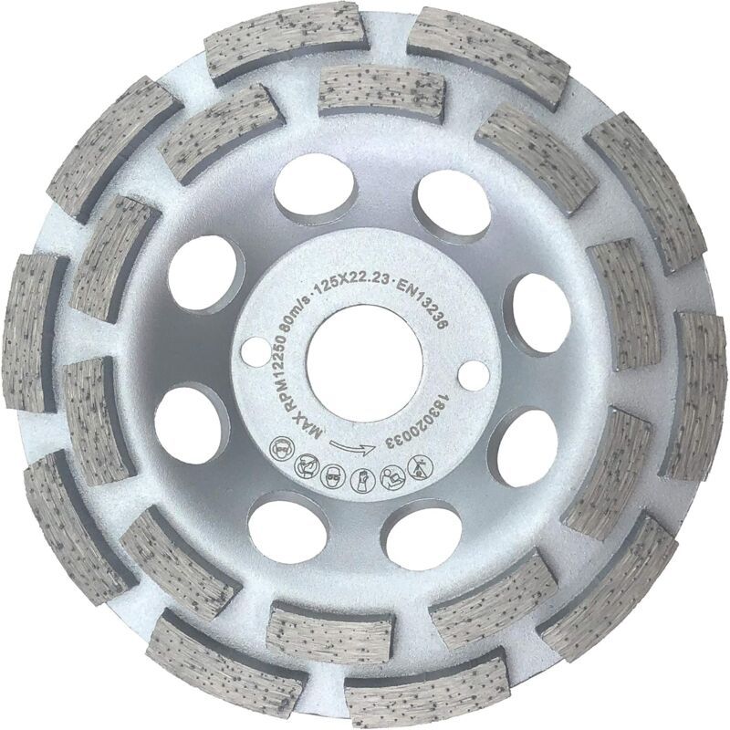 Diamond Plate Grinding Wheel Universal Concrete X Double Row Grinding Wheel, 125mm, 22.2mm