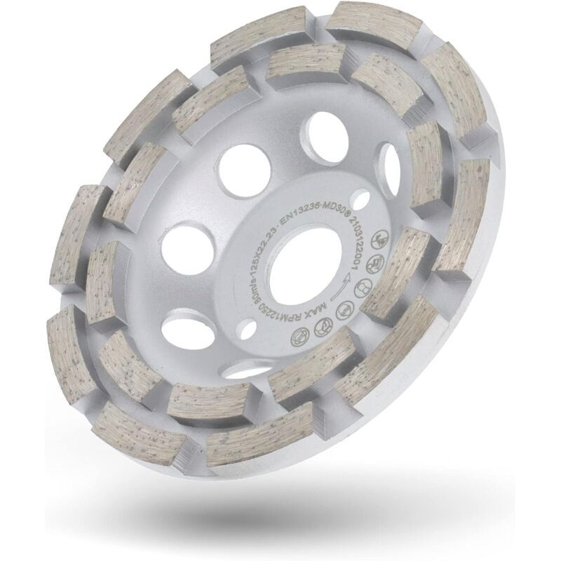 Diamond Plate Grinding Wheel Universal Concrete X Double Row Grinding Wheel, 125mm, 22.2mm