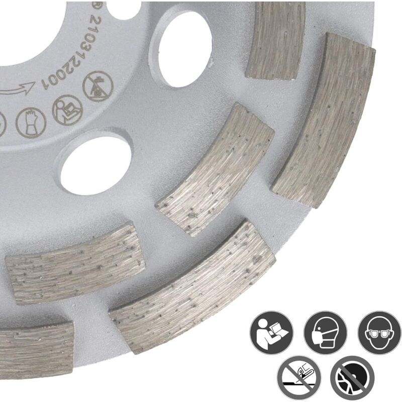 Diamond Plate Grinding Wheel Universal Concrete X Double Row Grinding Wheel, 125mm, 22.2mm