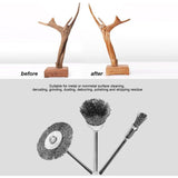 24 Pieces Wire Drill Brushes, Steel Brass Wheel and Cup Wire Polishing Brushes Complete Kit, Rotary Grinder Tools for Removing Rust Corrosion Paint