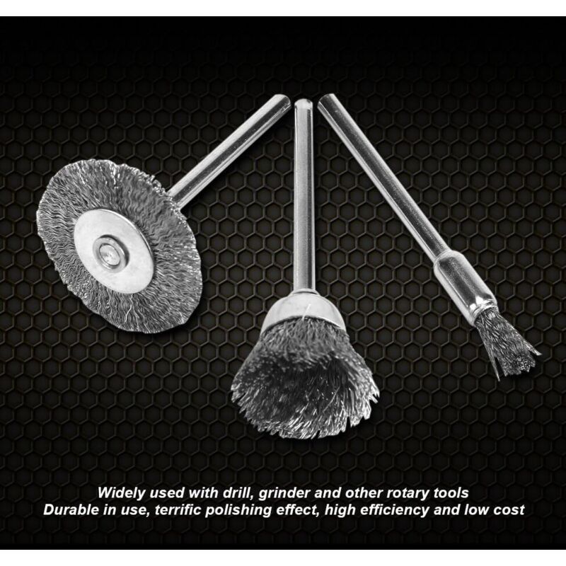 24 Pieces Wire Drill Brushes, Steel Brass Wheel and Cup Wire Polishing Brushes Complete Kit, Rotary Grinder Tools for Removing Rust Corrosion Paint