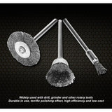 24 Pieces Wire Drill Brushes, Steel Brass Wheel and Cup Wire Polishing Brushes Complete Kit, Rotary Grinder Tools for Removing Rust Corrosion Paint