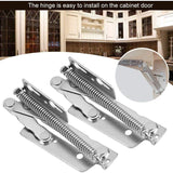 2 Pieces 90 Degree Closet Door Spring Hinge, Carbon Steel Lift up Spring Hinge for Supporting Furniture Doors - Front View