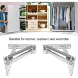 2 Pieces 90 Degree Closet Door Spring Hinge, Carbon Steel Lift up Spring Hinge for Supporting Furniture Doors
