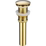 Pop up Sink Drain Without Overflow, Brass Sink Drain, Pop up Drain Plug, Gold