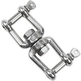 Double Ended Swivel Hook M8 Heavy Duty 360 Rotating Hook Stainless Steel Hanging with Removable Loops for Gym Sandbag Rope Chair Hammock Trapeze Yoga