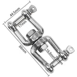 Double Ended Swivel Hook M8 Heavy Duty 360 Rotating Hook Stainless Steel Hanging with Removable Loops for Gym Sandbag Rope Chair Hammock Trapeze Yoga - Front View