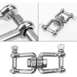 Double Ended Swivel Hook M8 Heavy Duty 360 Rotating Hook Stainless Steel Hanging with Removable Loops for Gym Sandbag Rope Chair Hammock Trapeze Yoga - Side View