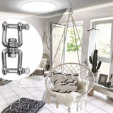 Double Ended Swivel Hook M8 Heavy Duty 360 Rotating Hook Stainless Steel Hanging with Removable Loops for Gym Sandbag Rope Chair Hammock Trapeze Yoga