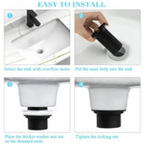Pop up Drain, Pop up Drain Without Overflow, Universal Pop up Sink Drain, Sink Drain, Black Drain for Sink and Sink