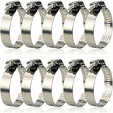 10 Pieces Hose Clamp, Adjustable Hose Clamp 27, 304 Stainless Steel Hose Clamp, 51 mm