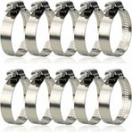 10 Pieces Hose Clamp, Adjustable Hose Clamp 27, 304 Stainless Steel Hose Clamp, 51 mm