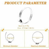 10 Pieces Hose Clamp, Adjustable Hose Clamp 27, 304 Stainless Steel Hose Clamp, 51 mm