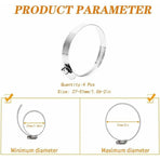 10 Pieces Hose Clamp, Adjustable Hose Clamp 27, 304 Stainless Steel Hose Clamp, 51 mm