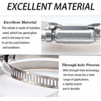 10 Pieces Hose Clamp, Adjustable Hose Clamp 27, 304 Stainless Steel Hose Clamp, 51 mm