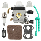 Carburetor Kit Compatible with Stihl FS38 FS45 FS46 FS55 KM55 with Fuel Line and Air Filter - Front View