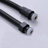 Black Stainless Steel Shower Hose Handheld Shower Head Fittings Hoses Bathroom Accessories Rubber Hose Flexible Plumbing Hose, 1.5M