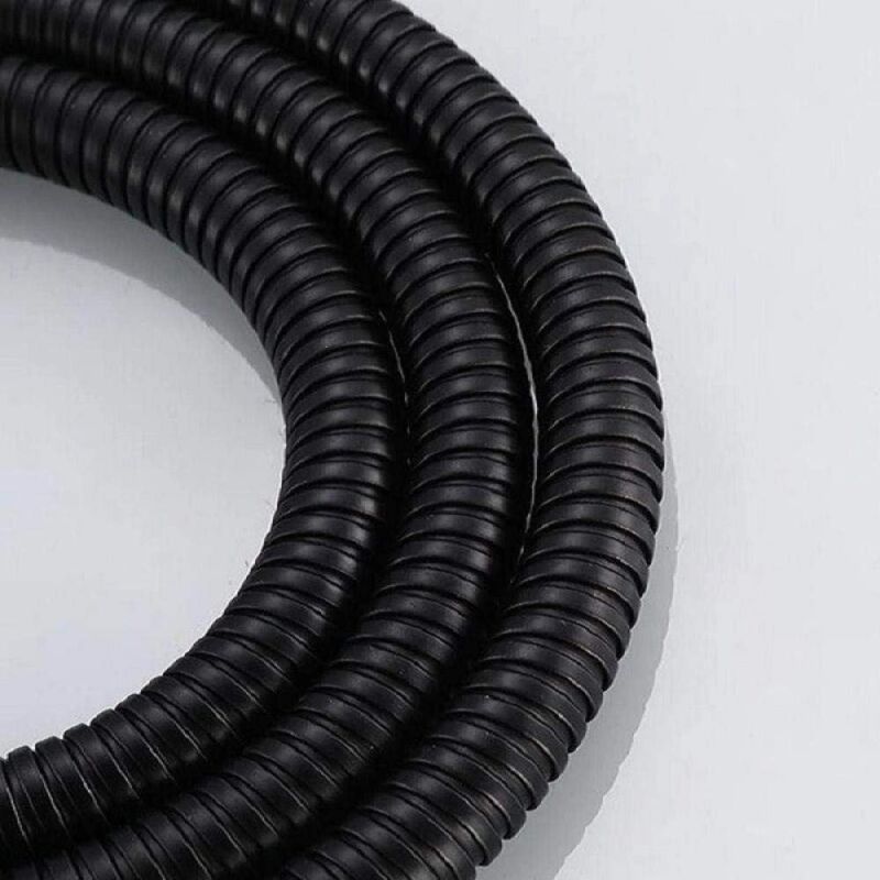 Black Stainless Steel Shower Hose Handheld Shower Head Fittings Hoses Bathroom Accessories Rubber Hose Flexible Plumbing Hose, 1.5M