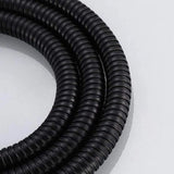 Black Stainless Steel Shower Hose Handheld Shower Head Fittings Hoses Bathroom Accessories Rubber Hose Flexible Plumbing Hose, 1.5M - Top-Down View