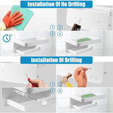 Wall Mounted Toilet Paper Holder with Aluminum Storage Shelf for Bathroom and Kitchen, White