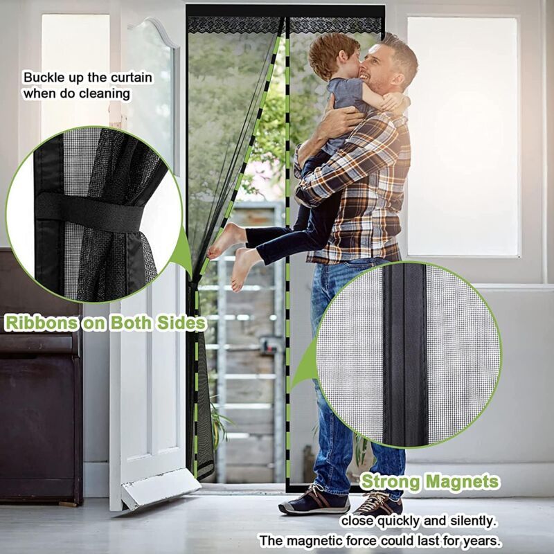 Magnetic Mosquito Net Door Curtain Mosquito Net for Door Anti Mosquito Curtain Sliding Mosquito Net Door, Magnetic Scratch Mosquito Net, 150 x 200cm