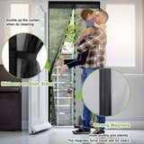 Magnetic Mosquito Net Door Curtain Mosquito Net for Door Anti Mosquito Curtain Sliding Mosquito Net Door, Magnetic Scratch Mosquito Net, 150 x 200cm - Top-Down View