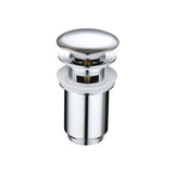 Metal Basin Pop up Drain, Slotted Bathroom Sink Drain Stopper, Chrome, Small, Silver