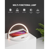 Wireless Charger Bedside Lamp LED Touch Night Light with QC3.0 10W Induction Charger, White