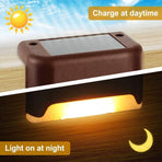 8 Pieces Solar Light, LED, for Stairs, Deck, Outdoor Black Shell Warm White