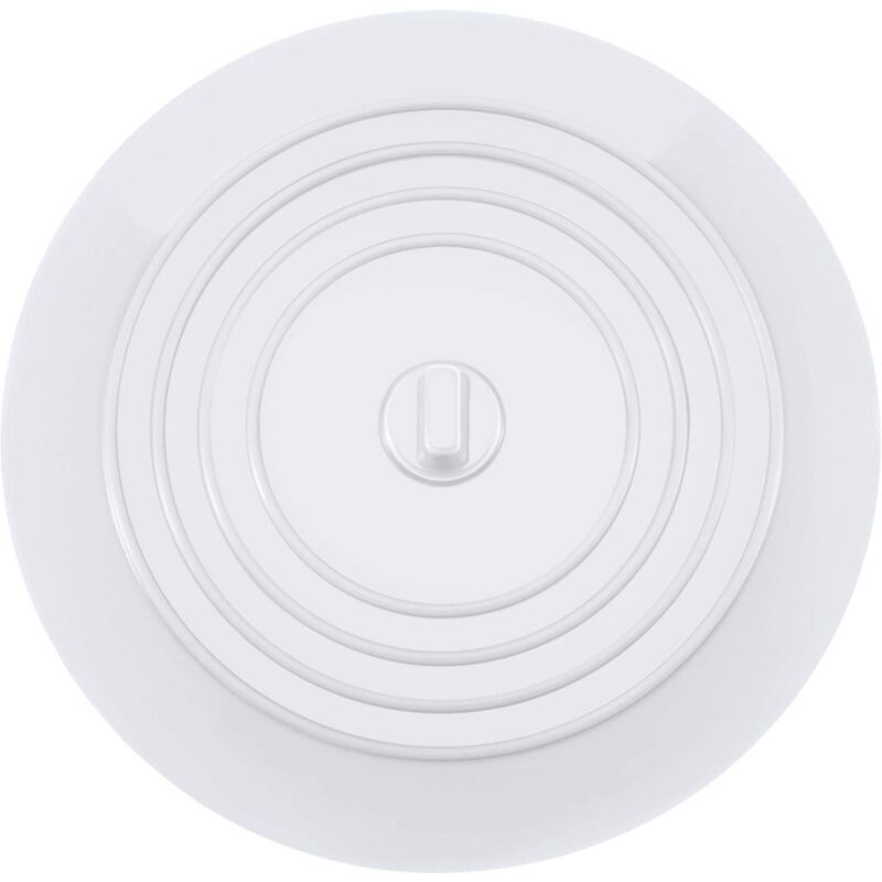 Silicone Bathtub and Kitchen Sink Stopper Universal Drain Plug, White, 15cm