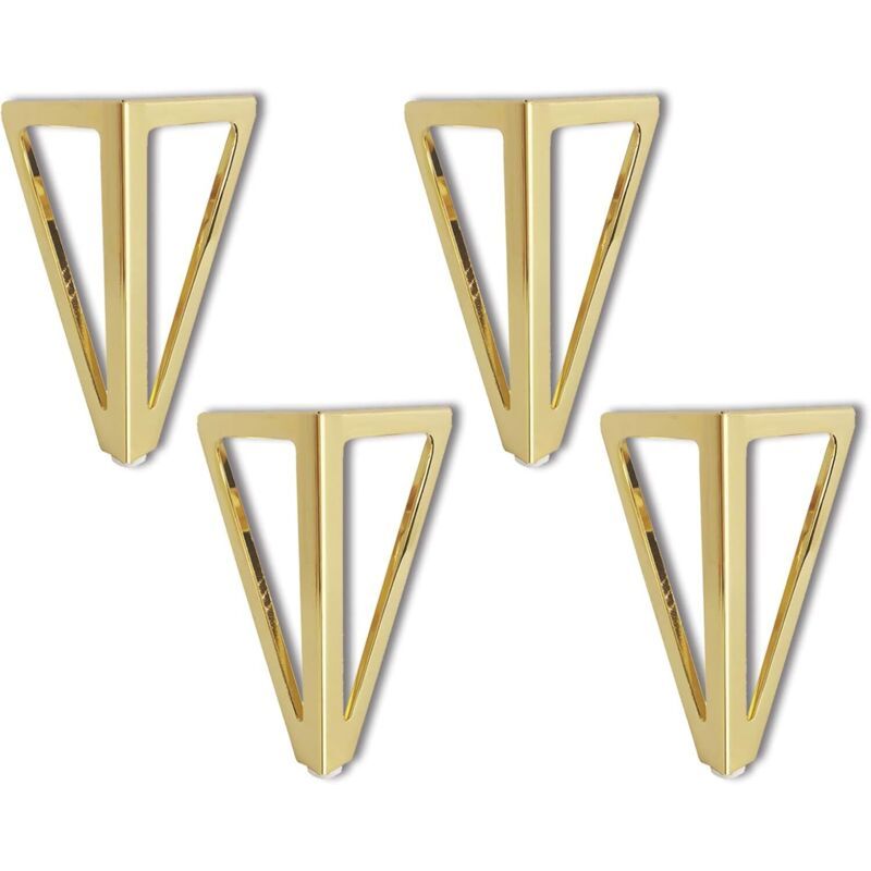 4 Pack Replacement Furniture Legs, Triangular Gold DIY Table Legs, for Chairs, Cabinets and Sofas, Furniture Legs, 15cm