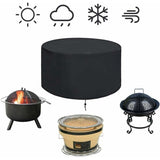 Fire Pit Cover Fire Pit Cover Reusable Waterproof Grill Cover Barbecue Cover, 112 x 61cm - Side View