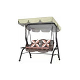 210D Waterproof Garden Swing Replacement Roof Swing Roof Swing Canopy Replacement Anti UV Garden Swing Sunshade, Beige, Three Seats, 164 x 114 x 15cm