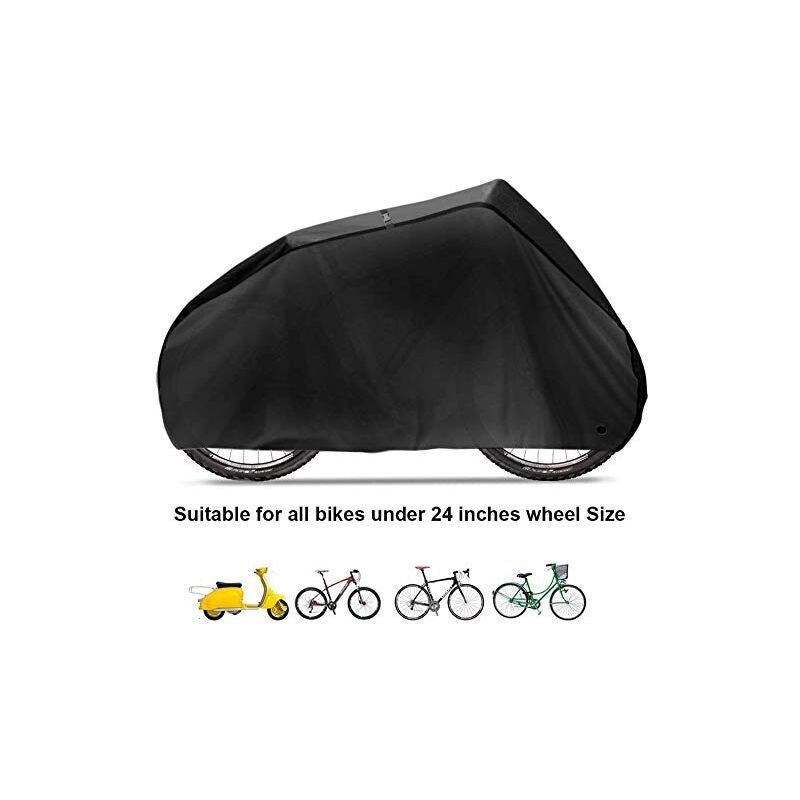 Bike Cover Waterproof Rain Cover 190T Nylon UV Rain Protection Heavy Duty Dust Cover for MTB Road Bike with Lockable Storage Bag, Black