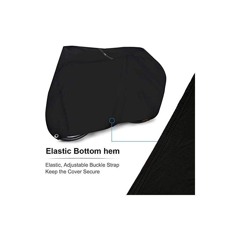 Bike Cover Waterproof Rain Cover 190T Nylon UV Rain Protection Heavy Duty Dust Cover for MTB Road Bike with Lockable Storage Bag, Black