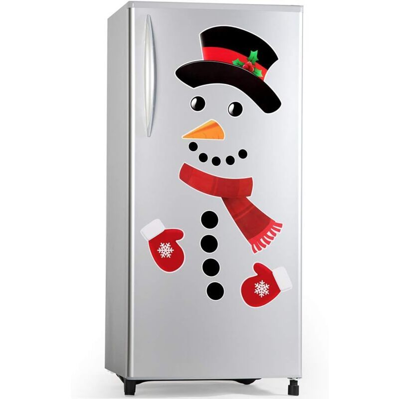 16 Pack Snowman Fridge Magnets, Funny Fridge Magnet Fridge Stickers Holiday Christmas Decorations for Refrigerator, Metal Door, Large